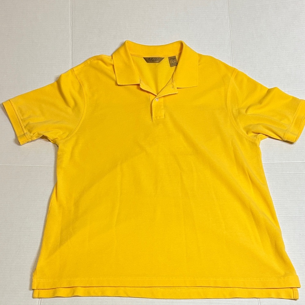 Gold Label Roundtree & York Size Large Lemon Yellow Polo Shirt. Performance